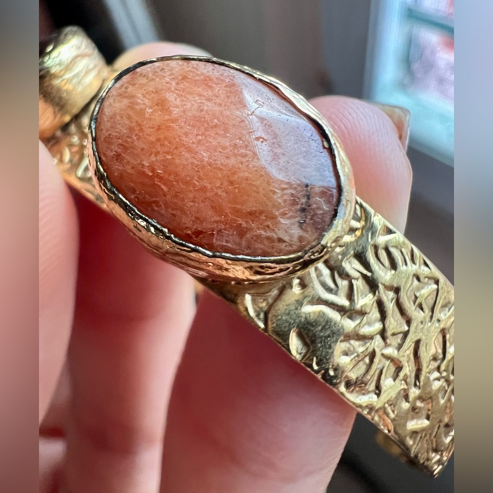 ✨ Golden Cuff with Semiprecious Stones – Artisan Turkish Design - Picture 7 of 15